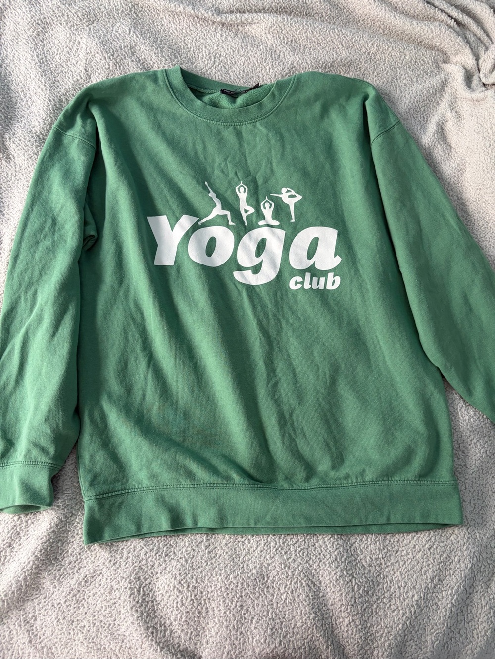 PrettyLittleThing Green "Yoga Club" Sweatshirt